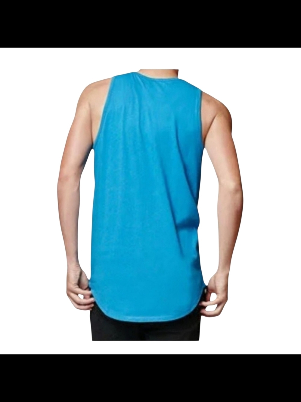 Men's Blue Tank Top Sleeveless Shirt - Picture 2 of 5